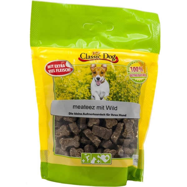 Classic Dog Snack meateez mit Wild 12x 150g
